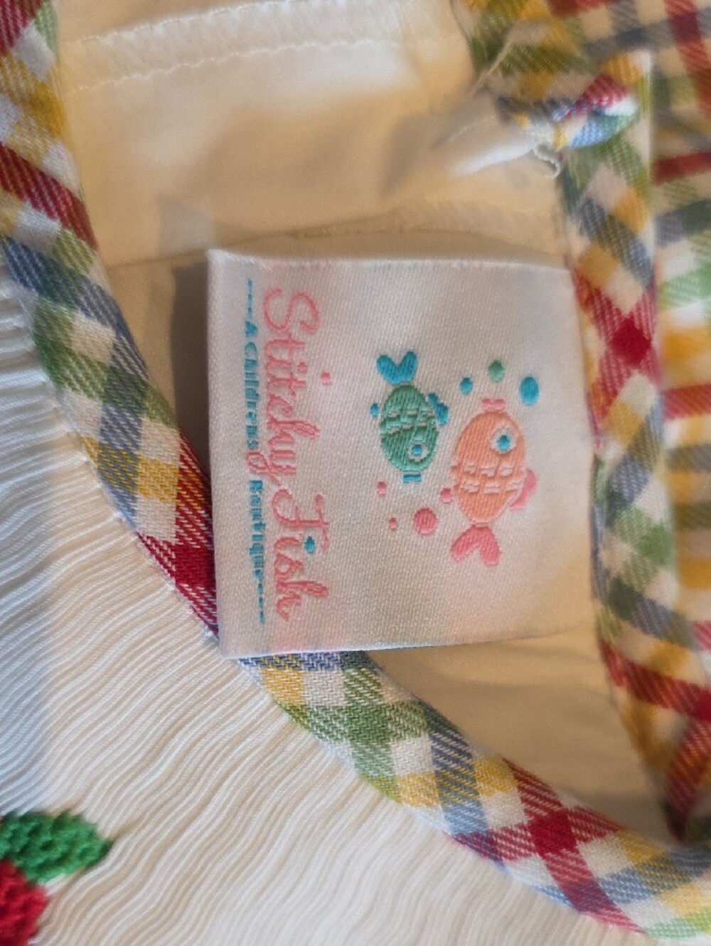 NWOT Stitchy Fish Childrens Boutique ABC Smocked Plaid Kids Dress Size 6 - Picture 2 of 3